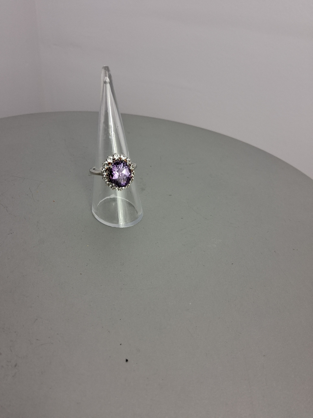 Platnium Over 925 Silver D'joy Moroccan Rose Amethyst Cocktail Ring Size-8